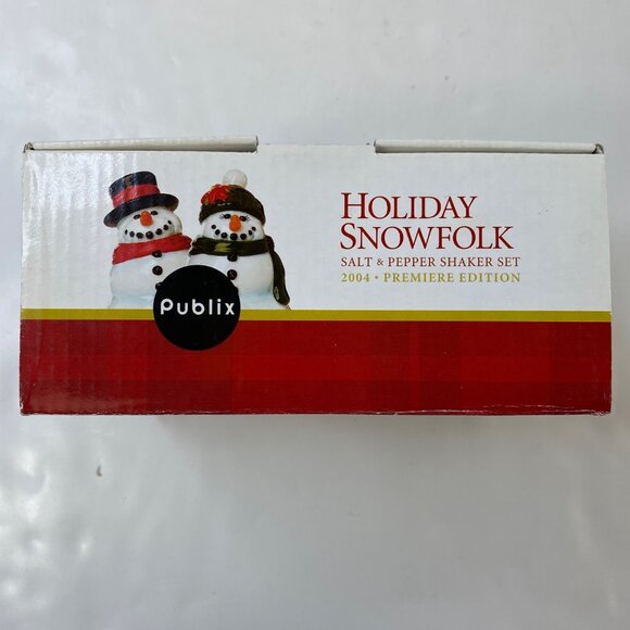 Publix 2004 Snowman Salt & Pepper Shaker Set Holiday Snowfolk Vintage - Picture 10 of 11